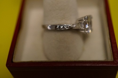 Sterling Silver Absolute Cushion Cut CZ Ring HSN Size 7 Pre-owned - Picture 4 of 9