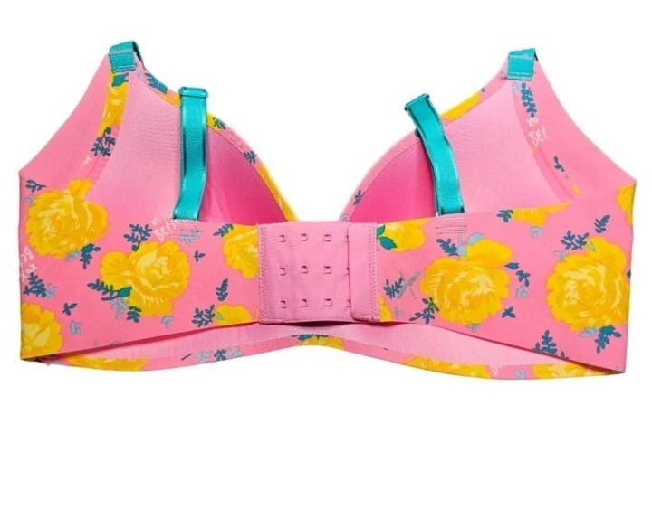Sujetador inalámbrico Betsey Johnson X Knix rosa ala floral mujer talla 5 contorno nuevo con etiquetas #CB3 Foto 3 de 4
