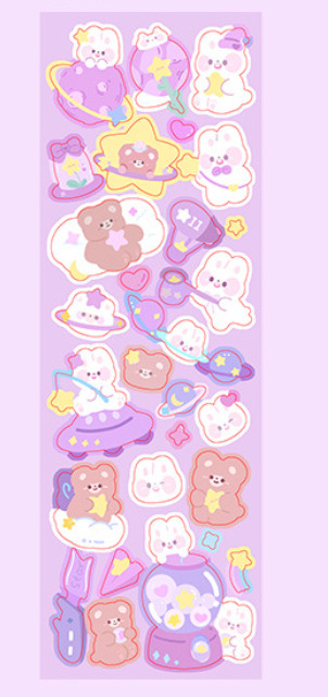 Cute Shiny Bunny Teddy Ribbon Scrapbook Stickers For Photo - Temu Mexico