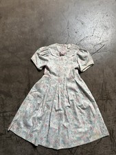 Vintage 1980s Girls PEACHES N CREAM Cottagecore Floral Dress Size 7