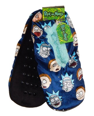 RICK & MORTY Fuzzy Babba Slippers OSFM Men's Shoe Size (6-12) NWT Inc. Gift Tag