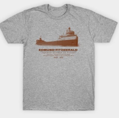 VTG Edmund Fitzgerald GORDON LIGHTFOOT Shirt Classic Black Unisex S-5XL T427