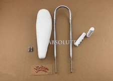 16" VINTAGE LOWIRDER WHITE BANANA SEAT W/SISSY BAR LOWRIDER GRIPS FOR 16" BIKE