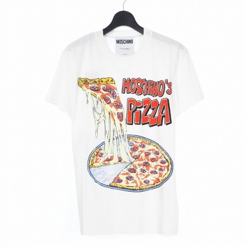 Moschino 20SS Pizza Print Tshirt Cut & Sewn Short Sleeve XS White