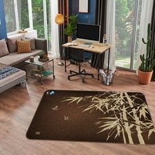 3D Brown Bamboo Leaves NAO11379 Game Rug Mat Elegant Photo Carpet Mat Fay