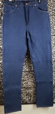 NWT WRANGLER PRO RODEO COWBOY CUT MENS ZIP JEANS 35X38 DARK WASH COTTON #13MWZ