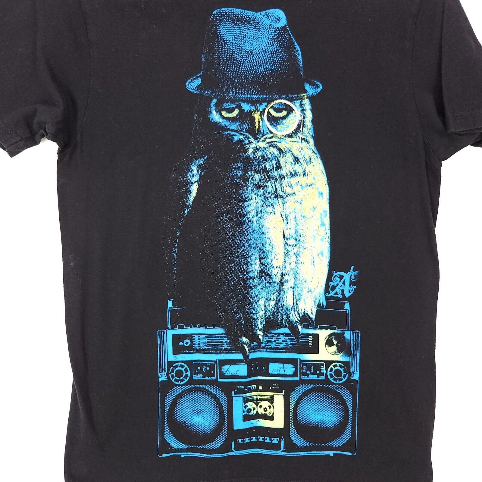 Alab Clothing Sir Owl and Boombox Tshirt Black Me… - image 5