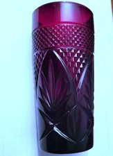 Antique Ruby Cooler Highball Water Ice Tea Red Cristal DArques Multiples Ava