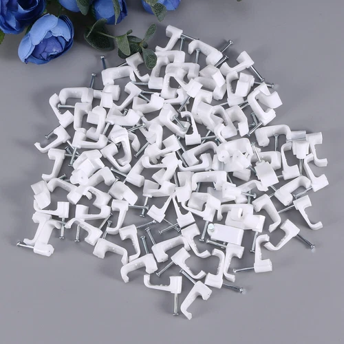  100 Pcs Power Cord Buckle Wire Management Clips Cable Holder Organizer Fixer