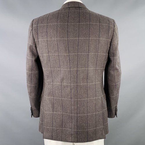 LARUSMIANI Size 42 Brown Black Beige Window Pane Cashmere Sport Coat - Picture 3 of 10