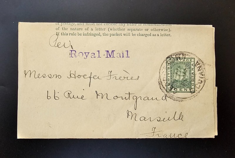 British Guiana c. 1902 Newspaper Wrapper Cover Per ROYAL MAIL Marseille FRANCE 