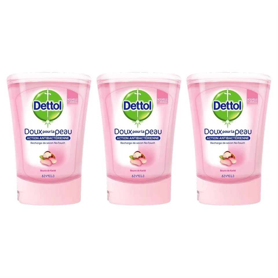 [3025665-3] DETTOL Lot de 3 Nos Touch recharge Beurre de Karité Flacon de 250 ml - Photo 1/4