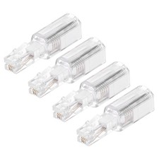 4 Pack Phone Cord Detangler Swivel Anti Tangle Landline, Clear White