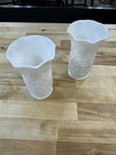 Vintage Hazel Atlas White Milk Glass Starburst Pattern Vases Pair