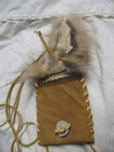 W@W!! Native American Soft Deerskin & Coyote Fur Medicine Bag, Tobacco Pouch — photo 4