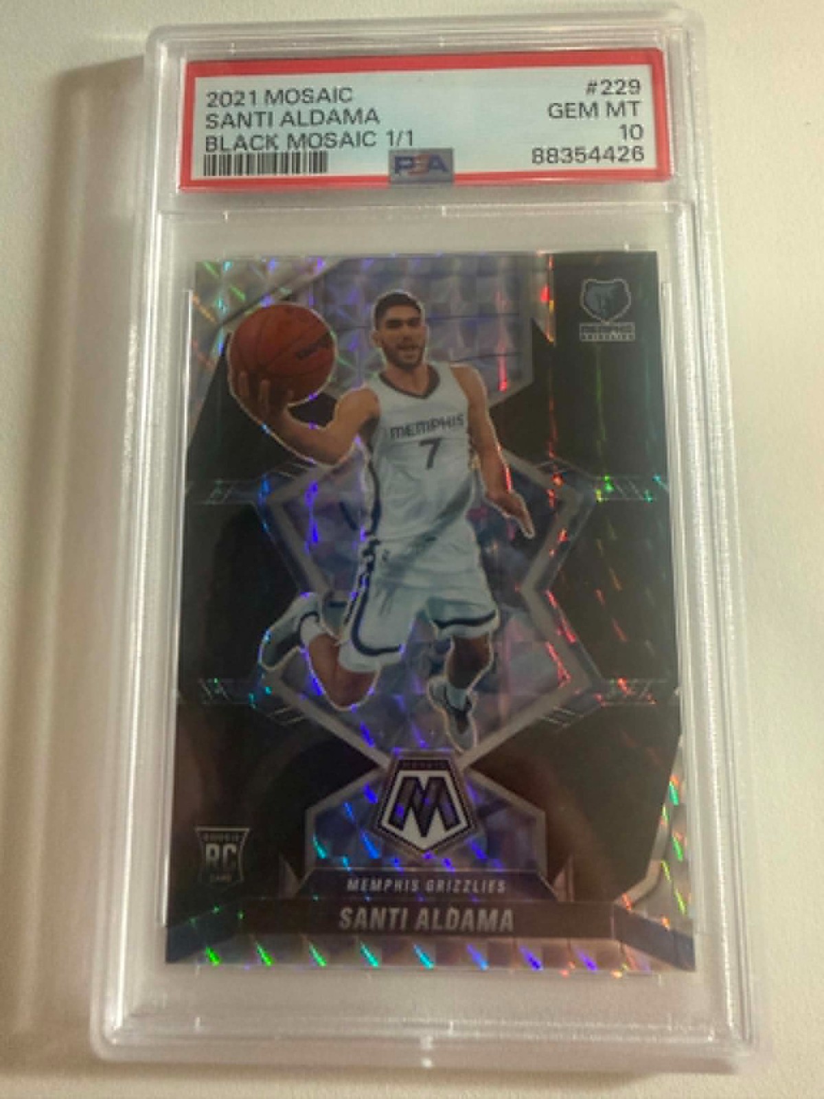 2021 Mosaic Santi Aldama Black Mosaic 1/1 #229 PSA 10