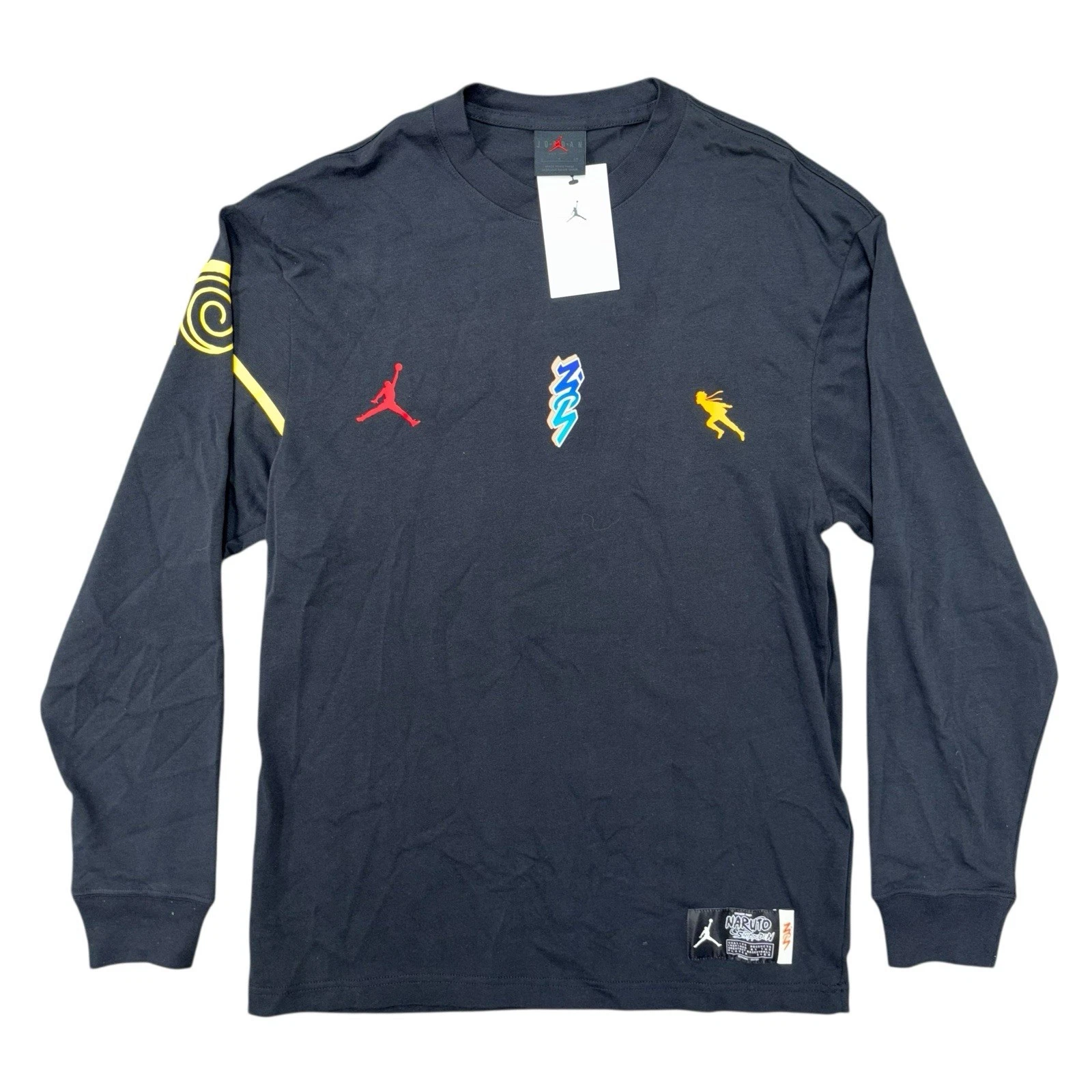 Air Jordan Zion x Naruto Shippuden LS Black T Shirt, Size Medium DO6597-010