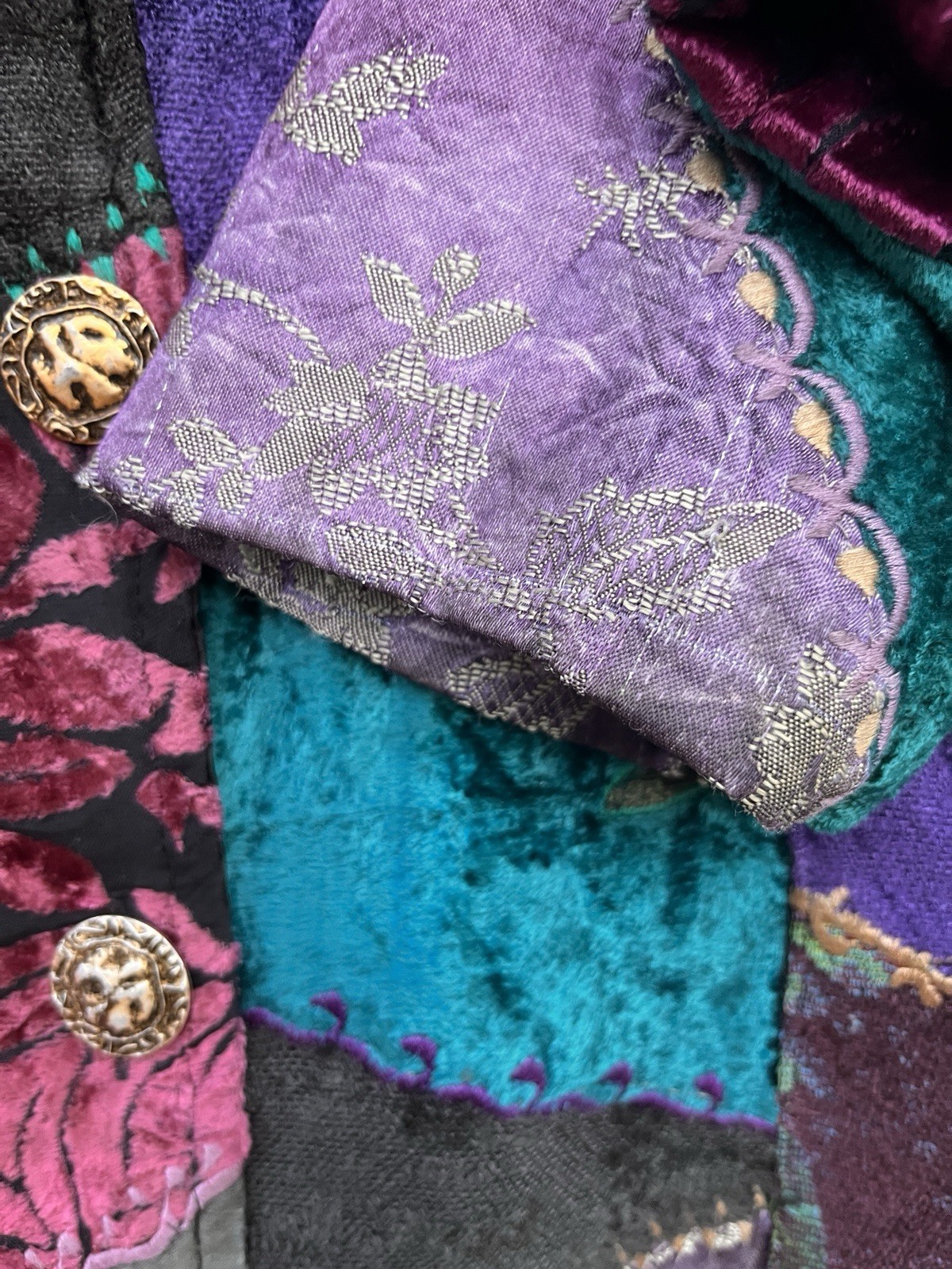 VTG Floral Tapestry Patchwork Jacket Lined Quilte… - image 24