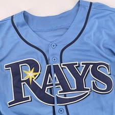 Tampa Bay Rays Baseball Jersey Mens 50 Blue MLB Baseball Majestic Archer 22