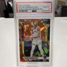 Panini 2023-24 Phoenix Victor Wembanyama Fade To Black Orange Ice /249 PSA 10