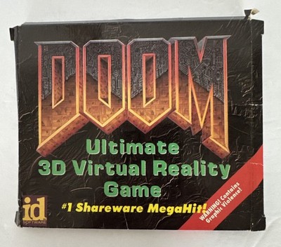Doom 3D Original ID Software Shareware 3.5 Floppy 2 Disc Set Gold Medallion 1993