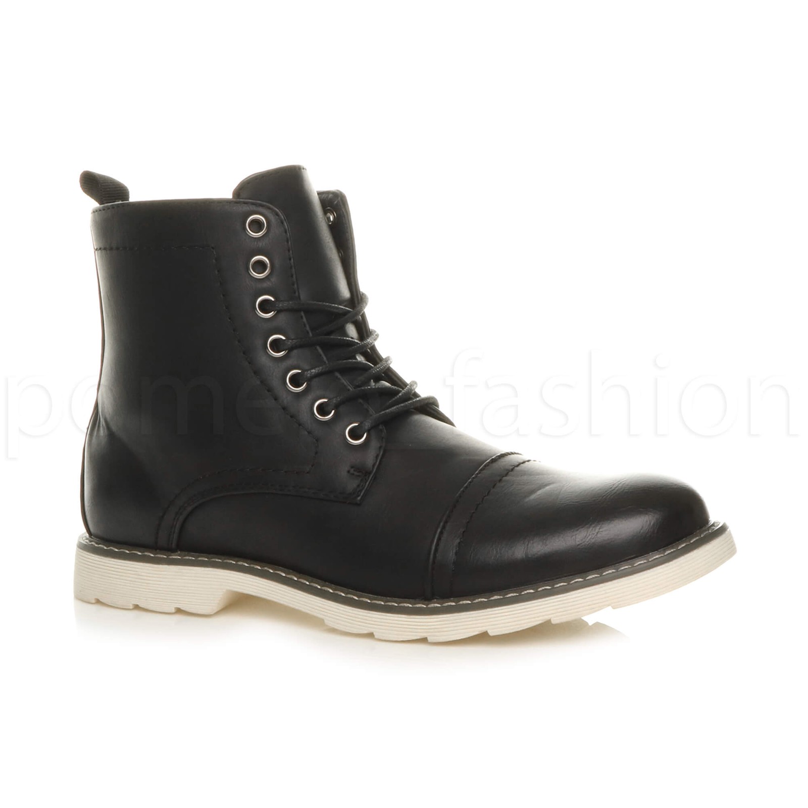 SAOLA Stivaletti uomo a contrasto suola gomma stringati lavoro eleganti casual biker taglia 10 44