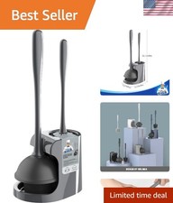 Gray Toilet Plunger  High-Efficiency Bowl Brush - Bathroom Cleaning Duo