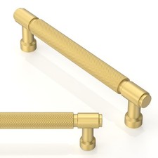 10 PCS 5 Inch 128mm Brushed Gold Knurled Cabinet Pulls Cupboard Handles