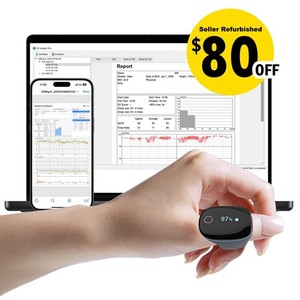 Wellue O2Ring Oximeter Continuous Recording SpO2 & PR with Free App & PC Reports