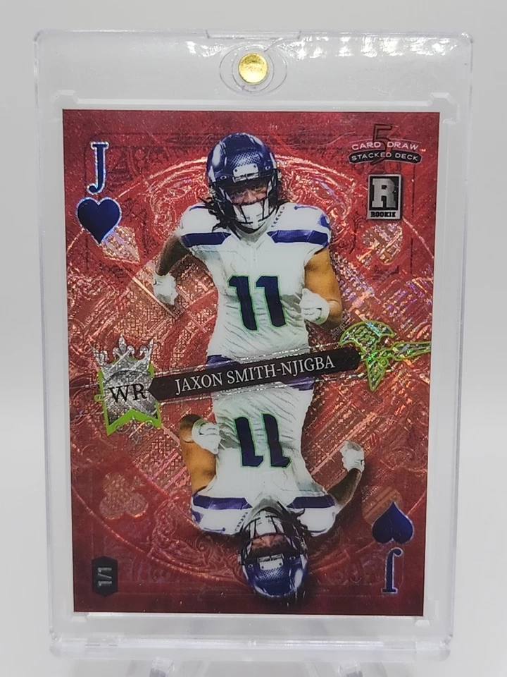 2023 5 Card Draw Stacked Deck Jack of Hearts 1/1 Jaxon Smith-Njigba Rookie RC - Image 2 of 4