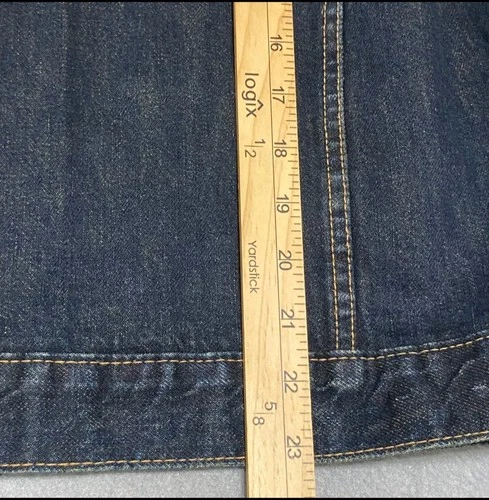 Big John Mens Dark Wash Denim Trucker Jacket Indigo Workwear L Salvaged Japan image 9