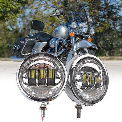 Chrom Paar 4,5'' LED Nebelscheinwerfer Zusatzscheinwerfer Tagfahrlicht Für Harley