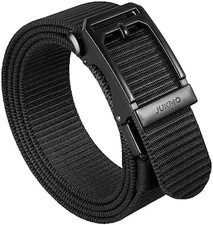 JUKMO Men's Ratchet Tactical Belt, 1.5" Nylon Web Work Belt with Automatic Slide