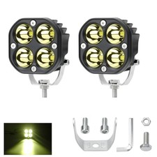 LED Driving Fog Lights IP67 Waterproof LED Pods Bar Lens Spot Cube Amber-Light