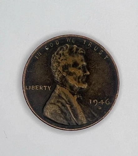 1946 San Francisco Mint S Wheat penny toned VF - shadowed very nice