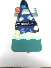 Speedo Little Kid Swim Fins Rubber Blue Size Small  9 10 Swimming Aid New