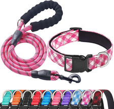 Reflective Dog Collar Padded with Soft Neoprene Breathable Adjustable Nylon Dog