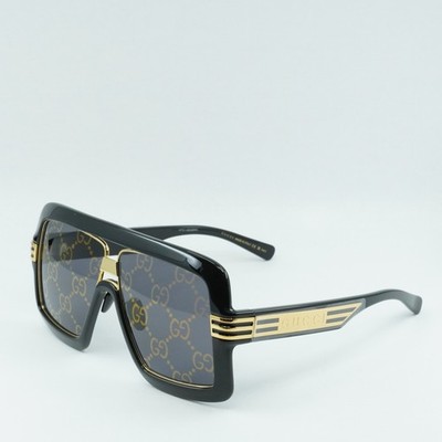 Gucci GG0900S 001 Sunglasses Black Aviator Frame, Grey Lenses Gucci GG0900S col. 001 Sunglasses Black w/Grey Mirror 60mm  main image 2