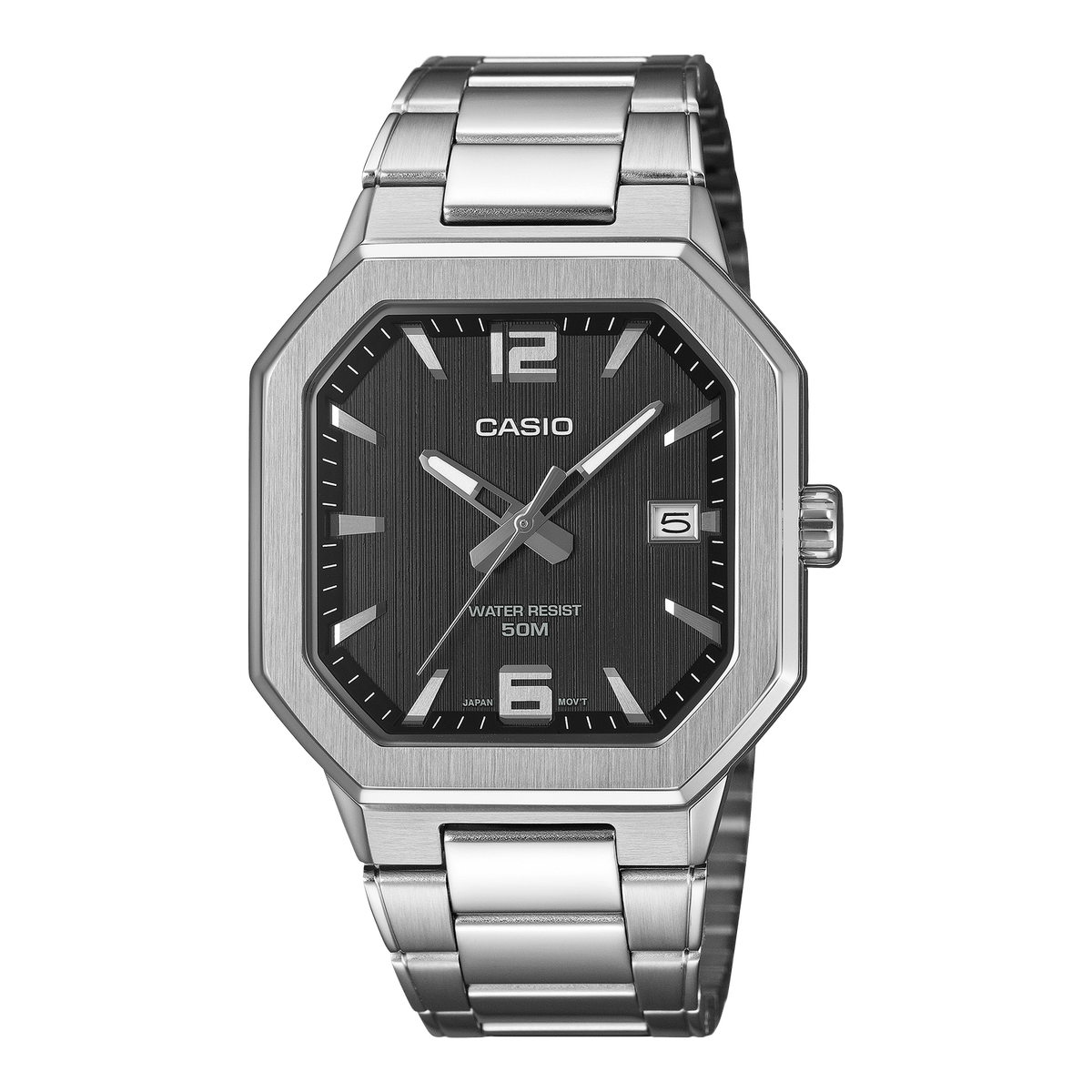 ヨッシー CASIO MTP-B195D ブラックとホワイト Casio MTP-B195D-1AV Men's Watch Black Dial Stainless Steel 50M