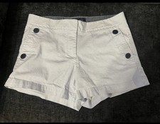 Nautica Women s Blue/White Striped Seersucker Chino Shorts 4 Pockets Mid Rise