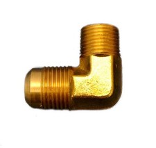 HPC Fire 90 Degree Male Elbow Brass Fitting, 1/2in. Tube, 3/8in. MIP