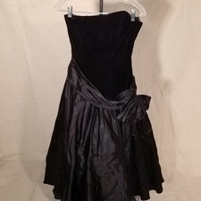 Velvet & Satin Black Cocktail Dress