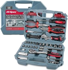 67 Piece Auto Mechanics Tool Kit SAE Sockets, Ratchet Set & Hand Tools Tool Box