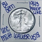 1943 BU UNCIRCULATED WALKING LIBERTY SILVER HALF DOLLAR AUTHENTIC U.S. MINT 4518