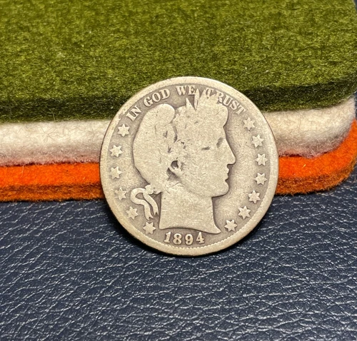 (#101821) Barber Half Dollar: 1894 O.  Good.  Better date.