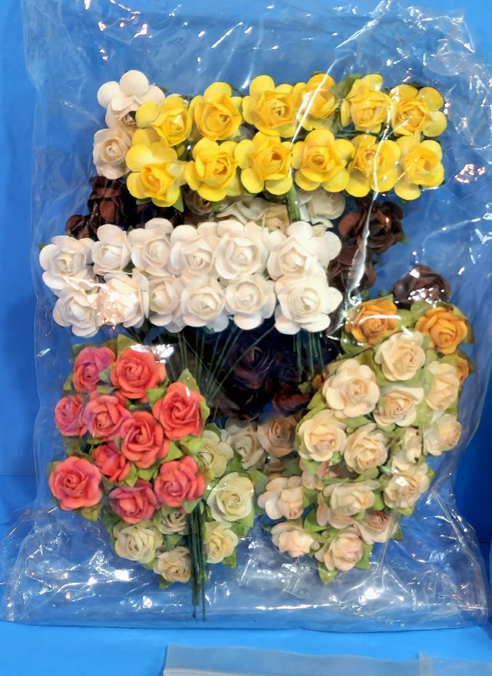 BNIP RETIRED ASSORTED BEAUTIFUL 8CT. FLOWERS LOT SCRAPBOOK EMBELLISHMENTS #8d - Image 2 of 4