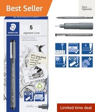 Pigment Liner, Fineliner Pen for Drawing, Drafting, Journaling, 0.1mm, Black,...