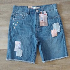 NWT Levi  s Girls Patch Skate Shorts Blue Size 14