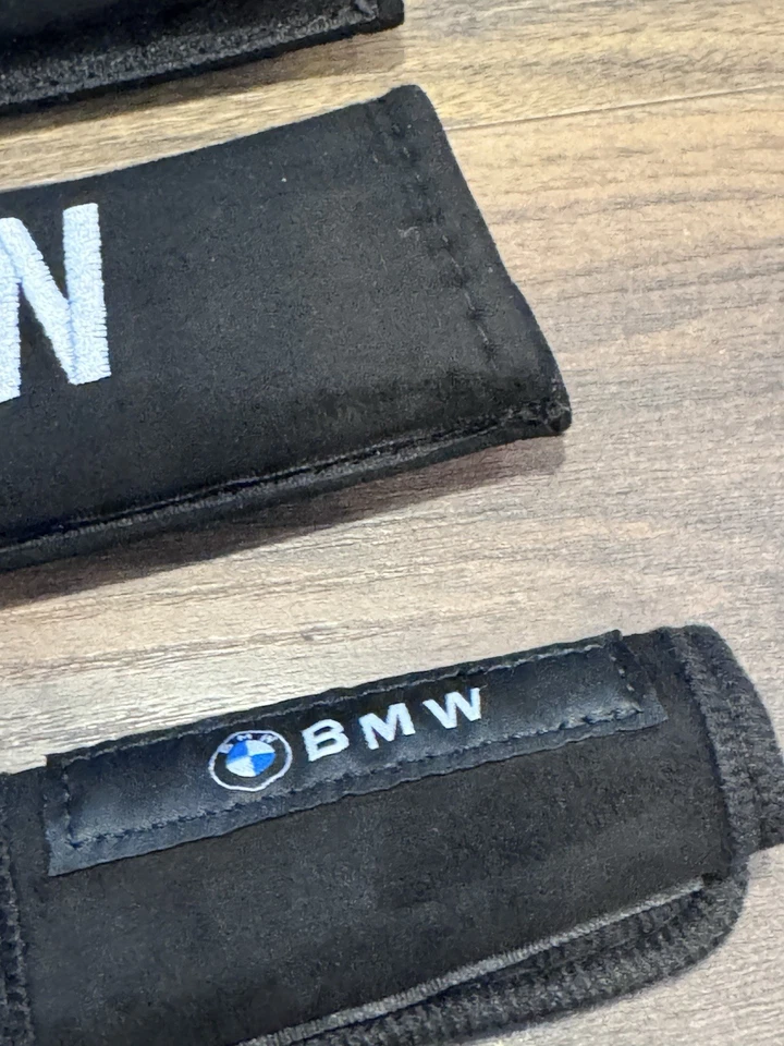 2 pieces (1 PAIR) BMW Embroidery Seat Belt Black Pads - Image 3 of 4