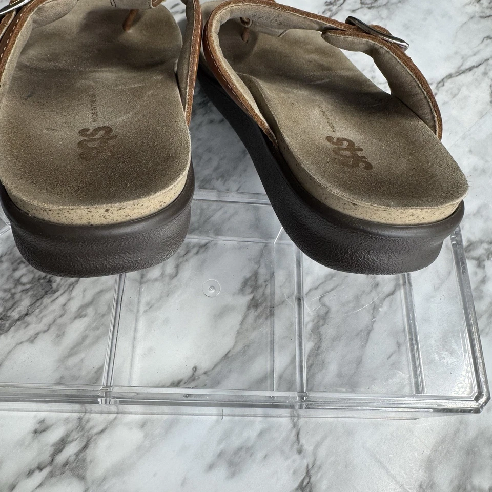 SAS Sanibel Comfort Sandal Thong Womens Size 6 M Flip Flop Caramel Tan Tripad - Image 3 of 4